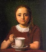 Constantin Hansen Little Girl with a Cup USA oil painting artist